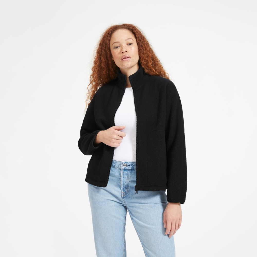 Everlane The ReNew Fleece Full-Zip Black Base - Size S